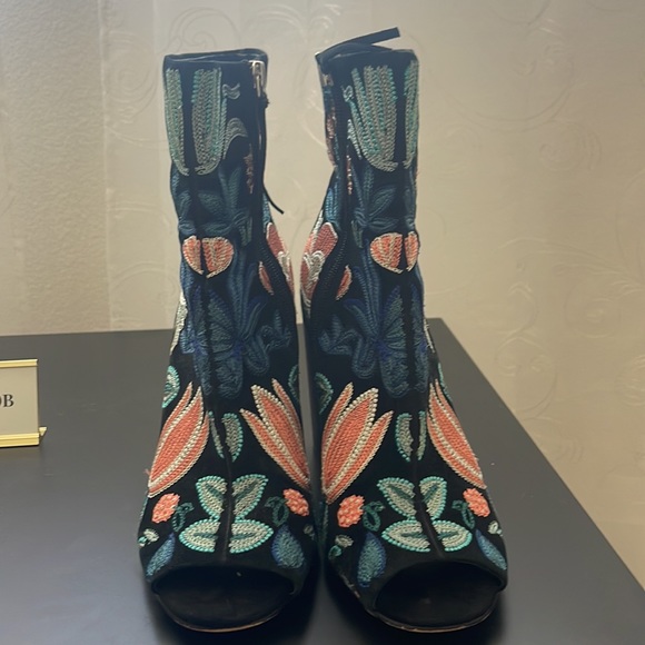 Rebecca Mink off embroidery bootie. - Picture 2 of 5